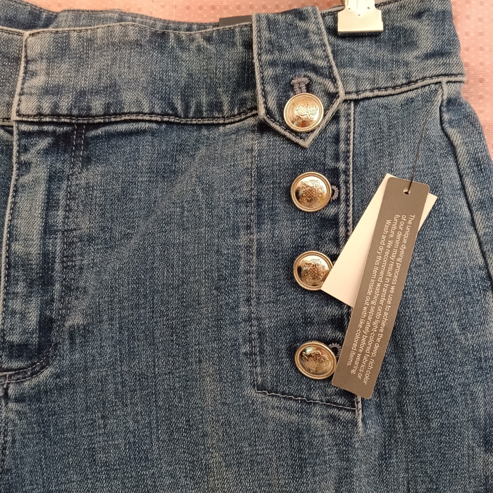 NEW Talbots High Waist Cropped Sailor Jean Blue Denim Size 10 - Picture 5 of 14